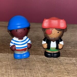 Lot of 2 Water Table Pirate Boy Toy Figures Replacement Vinyl Figure 3"